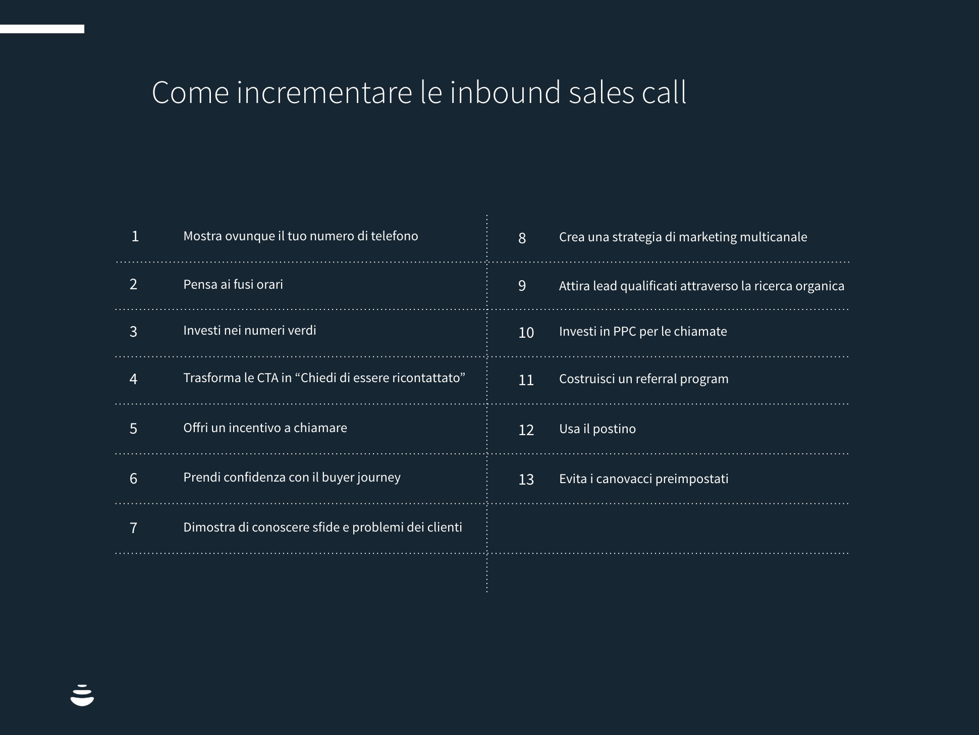 incrementare le inbound sales call