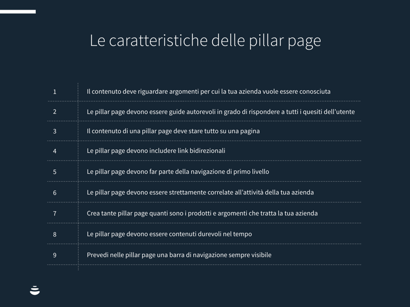 pillar page caratteristiche